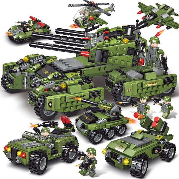 Tank Building Blocks Helicopter Vehicle Aircraft Boy Toys